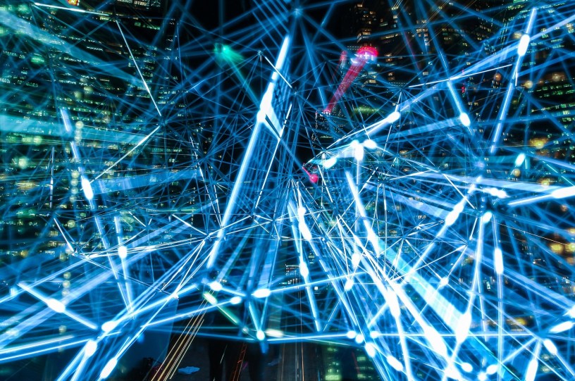 Bright blue lines of light rays dashed across the screen.